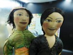 2 ethnic silk cloth dolls a